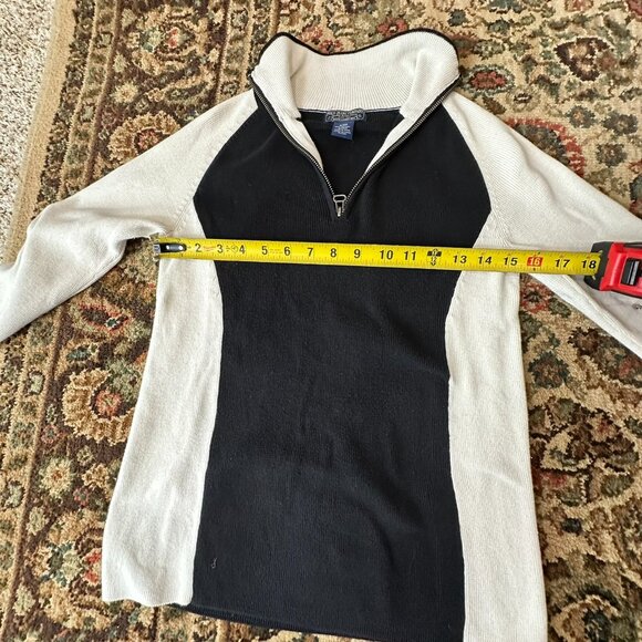 VTG Ralph Lauren Polo Jeans Co. Sweater Blue white, 1/4 Zip pull over size S/CH - Picture 7 of 10
